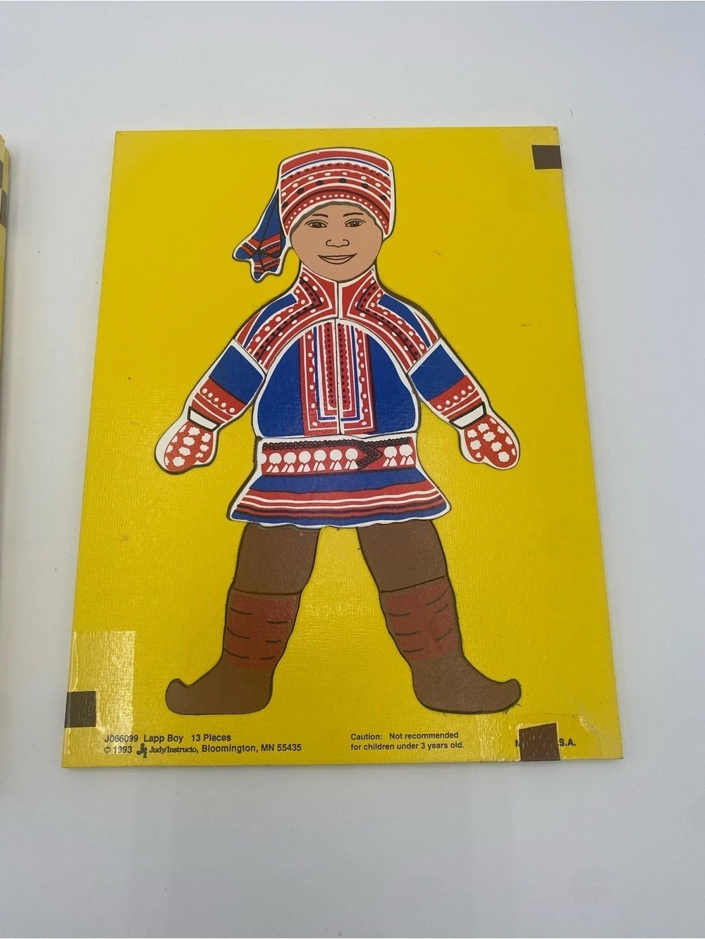 Vintage Judy/Instructo Lap Boy 13 Pieces Wooden Puzzle Board Set